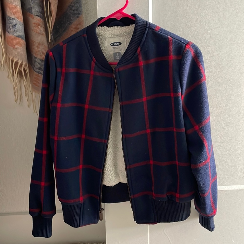 Old Navy S Petite Fleece Lined Cropped Jacket